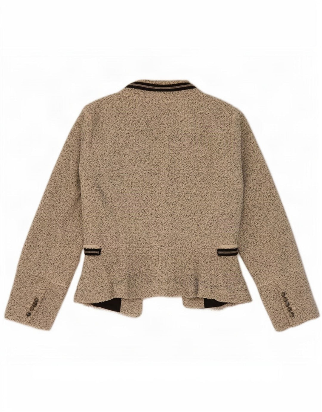 Giacca blazer aperta oversize da donna Zara UK 10 piccola beige screziata