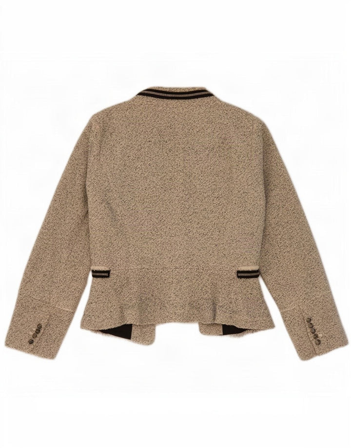 Giacca blazer aperta oversize da donna Zara UK 10 piccola beige screziata