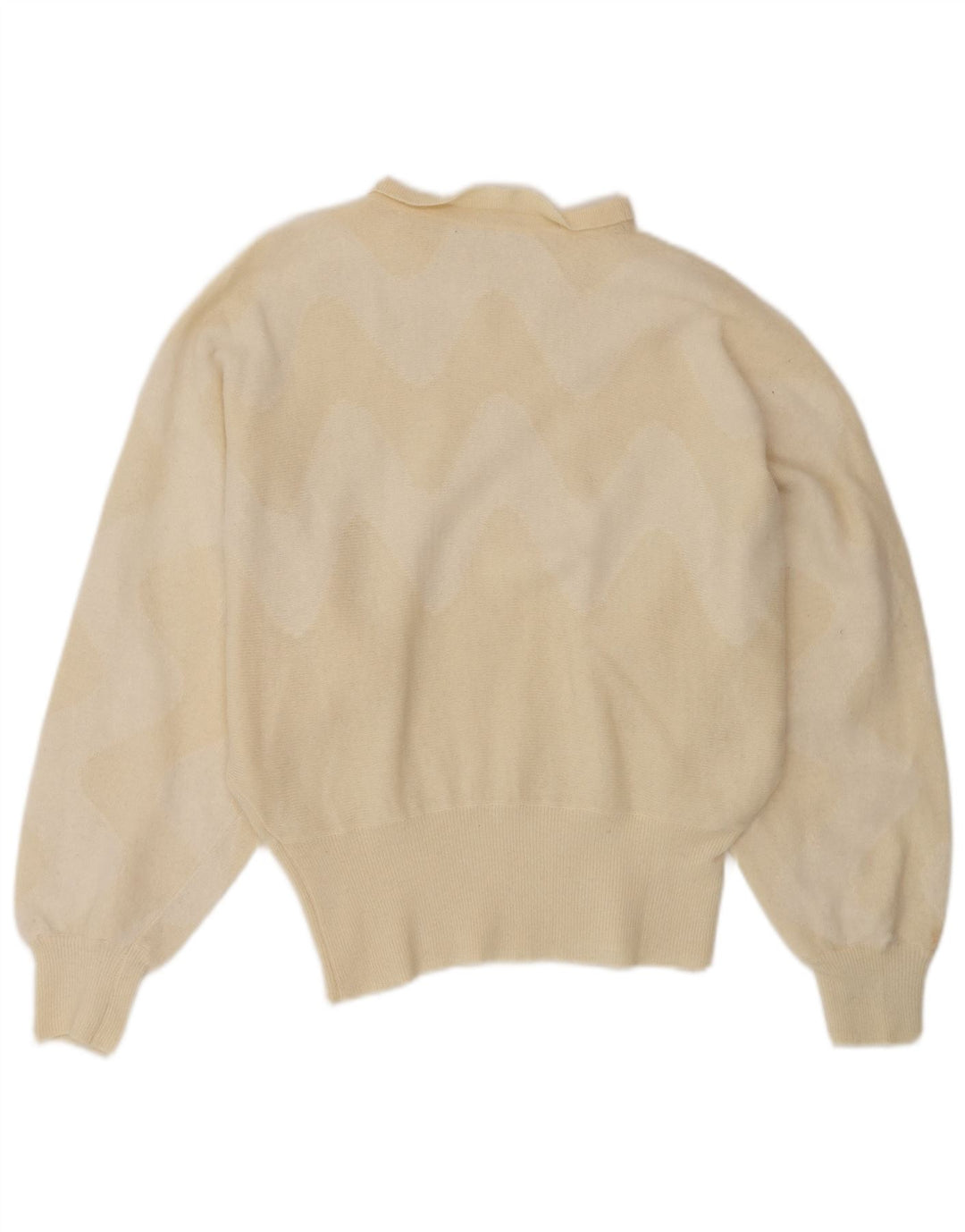 Maglione maglione vintage da donna con scollo a barca UK 14 Beige medio
