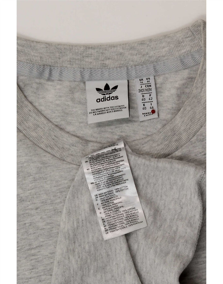 T-shirt grafica da donna Adidas Top UK 14 cotone grigio medio