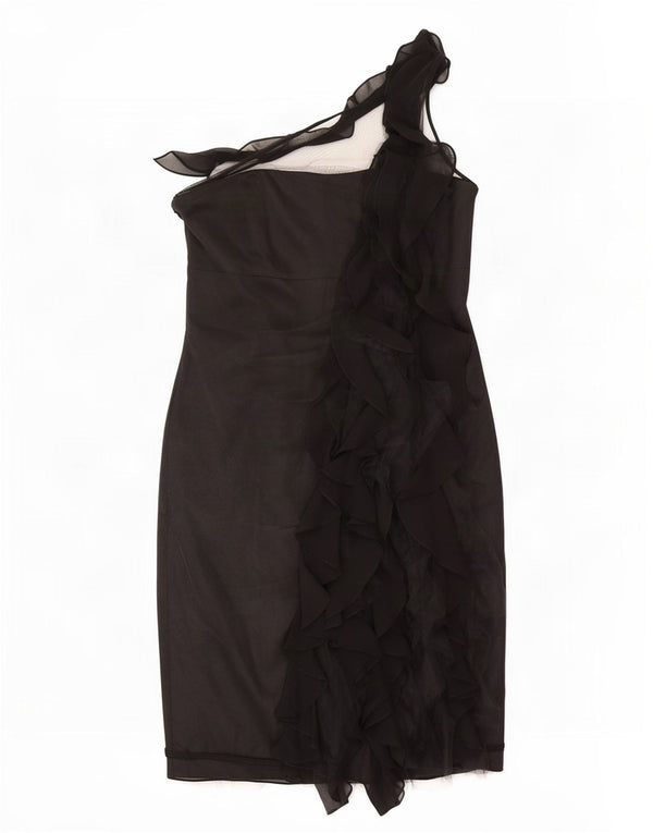 Abito monospalla da donna Karen Millen UK 12 Seta nera media