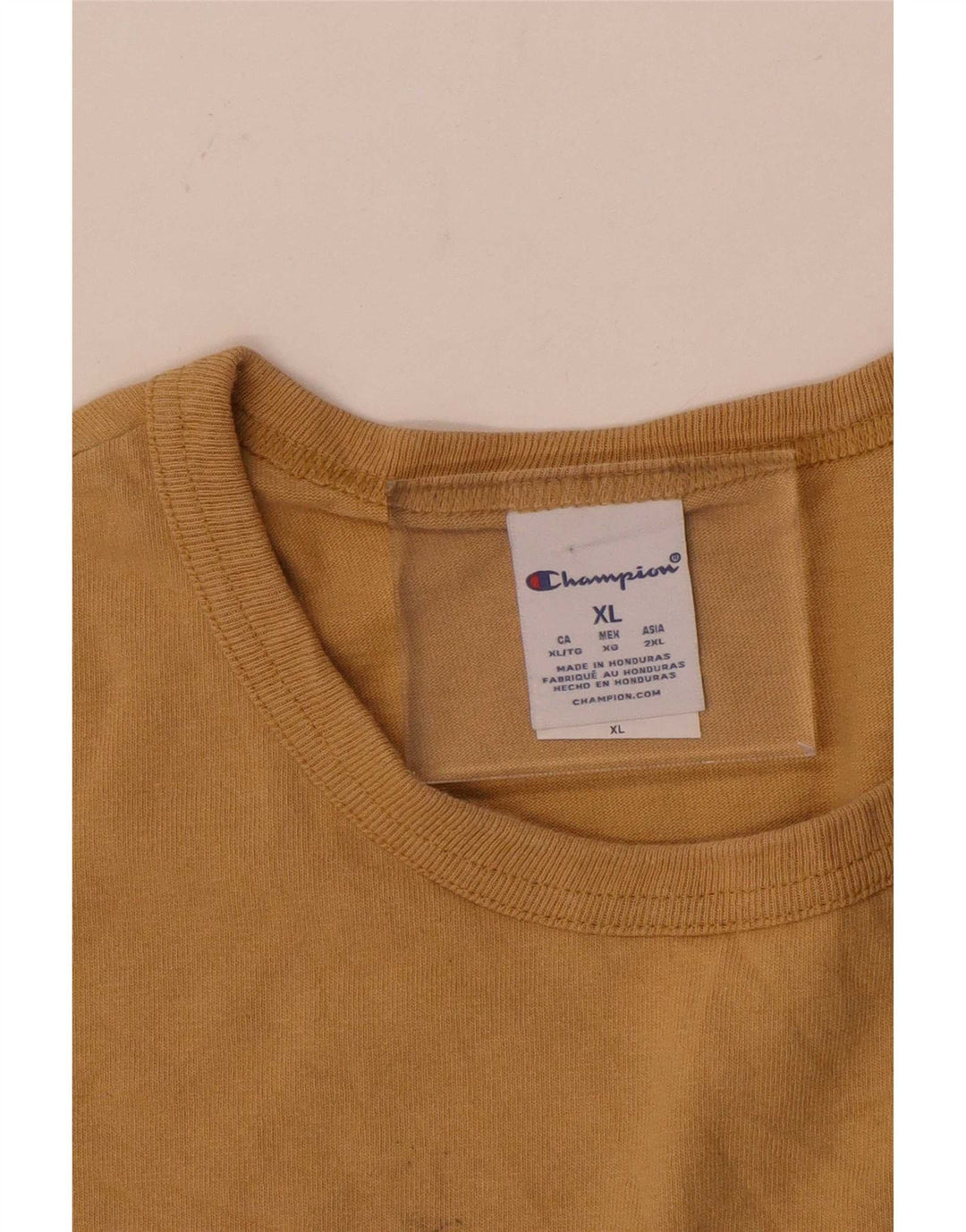 T-shirt da uomo Champion Top XL in cotone beige