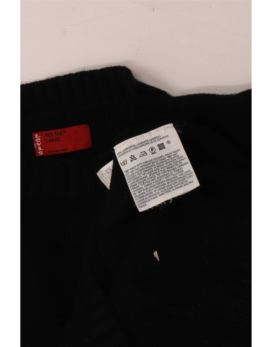 Levi's Uomo Maglione Girocollo Maglione Grande Lana d'agnello Nera