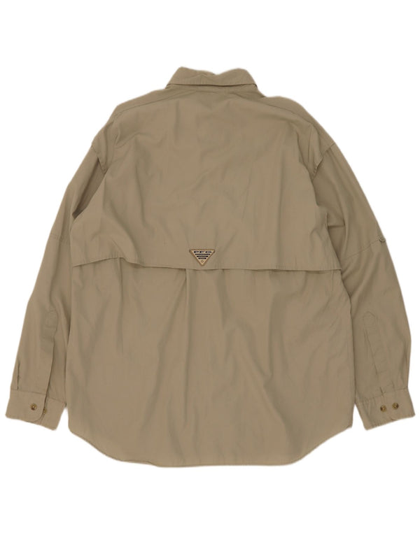 Camicia da uomo Columbia in cotone kaki medio