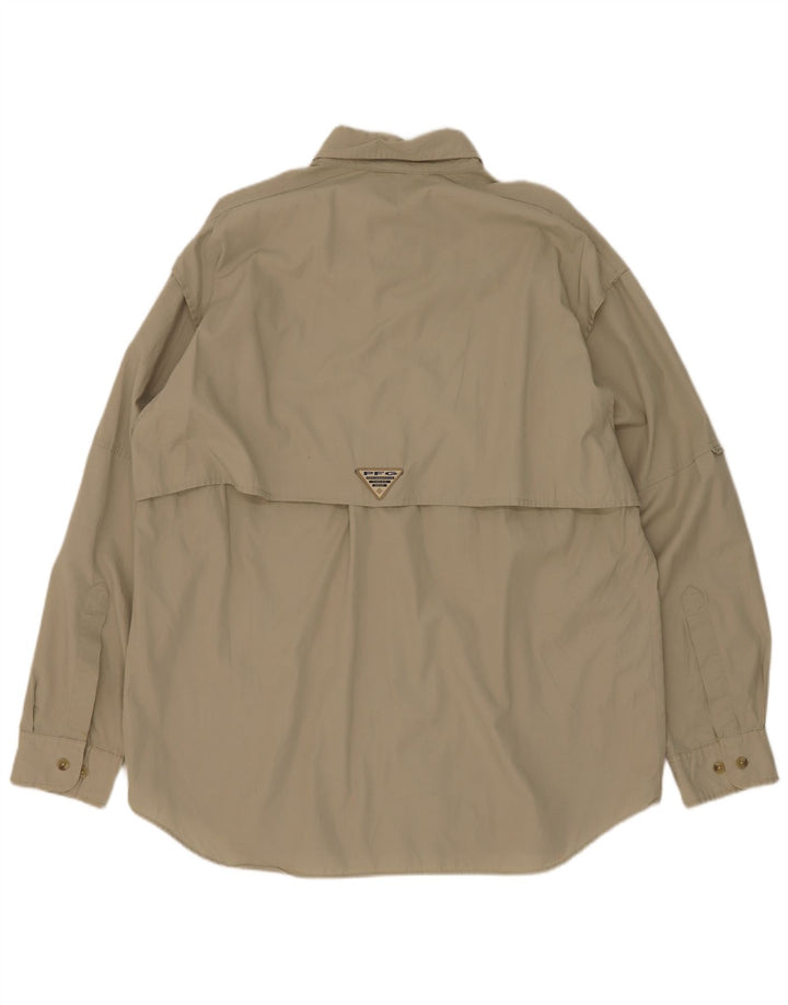 Camicia da uomo Columbia in cotone kaki medio