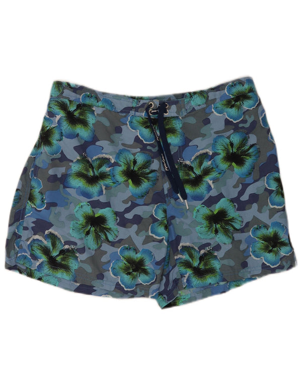 Maui and Sons Pantaloncini da bagno regolari da uomo XL Blu floreale in poliammide