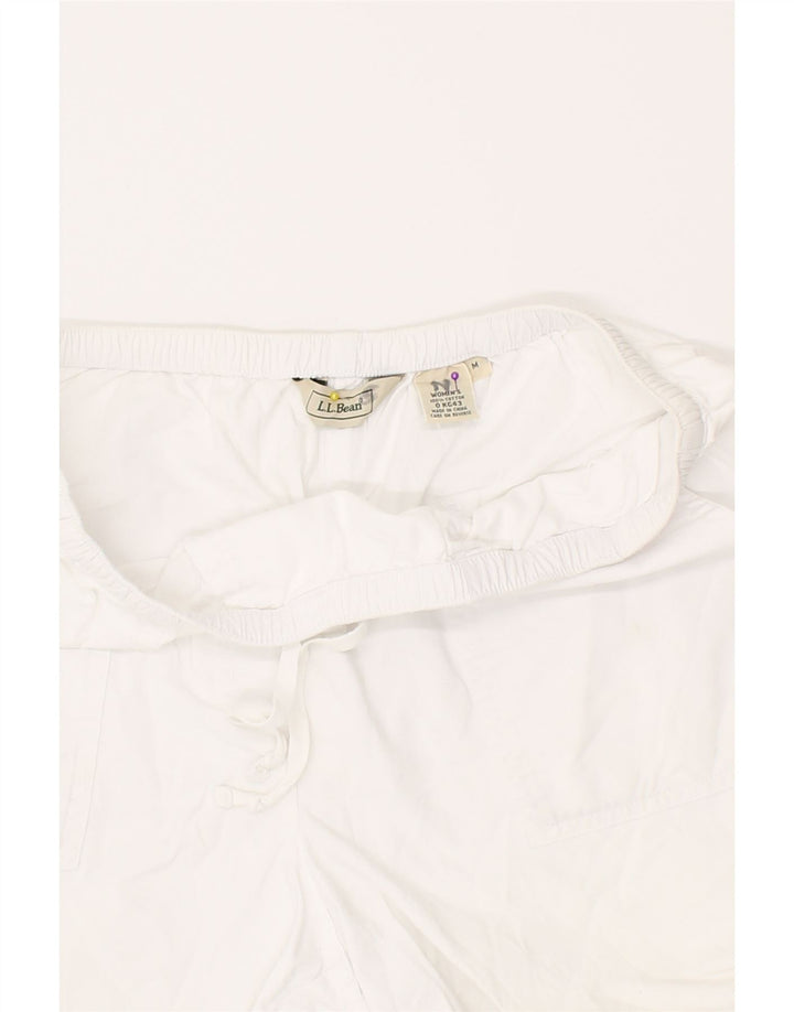 L.L.BEAN Womens Sport Shorts UK 14 Medium White Cotton Vintage L.L.Bean and Second-Hand L.L.Bean from Messina Hembry 