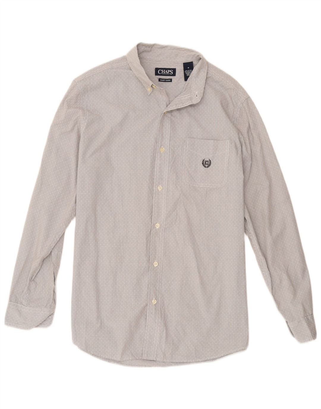 Camicia Chaps da uomo Easy Care in cotone geometrico grigio medio