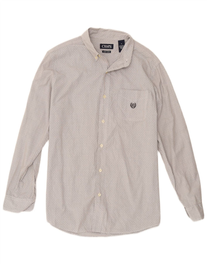 Camicia Chaps da uomo Easy Care in cotone geometrico grigio medio