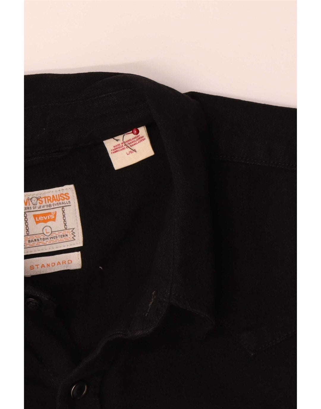 Levi's Camicia di jeans standard da uomo di grandi dimensioni in cotone nero
