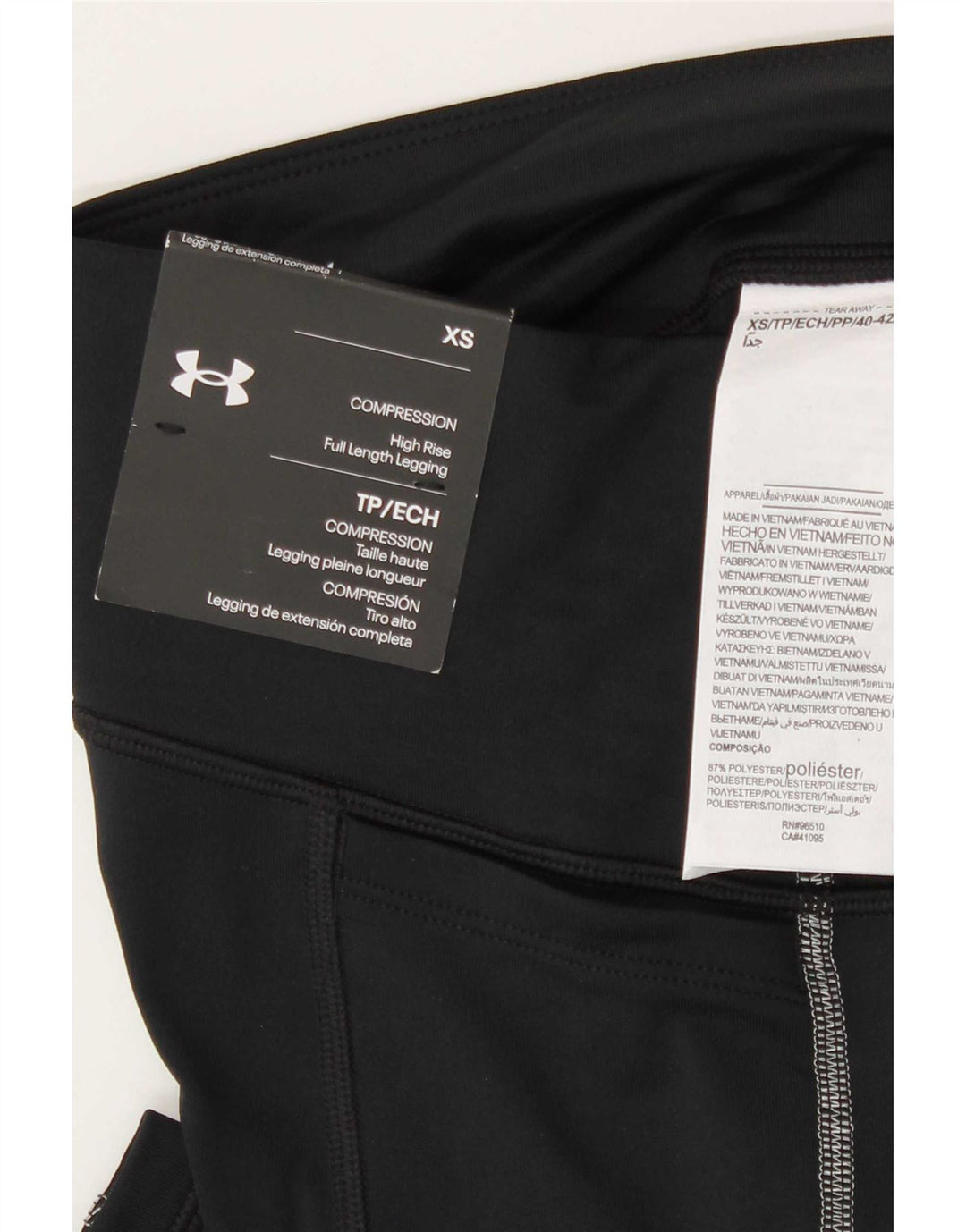 Leggings a vita alta da donna Under Armour UK 4 XS poliestere nero