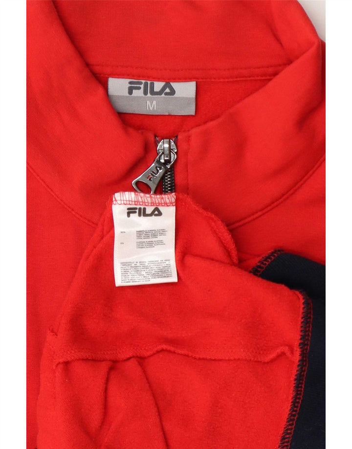 Giacca da ginnastica da uomo Fila in cotone color block rosso medio