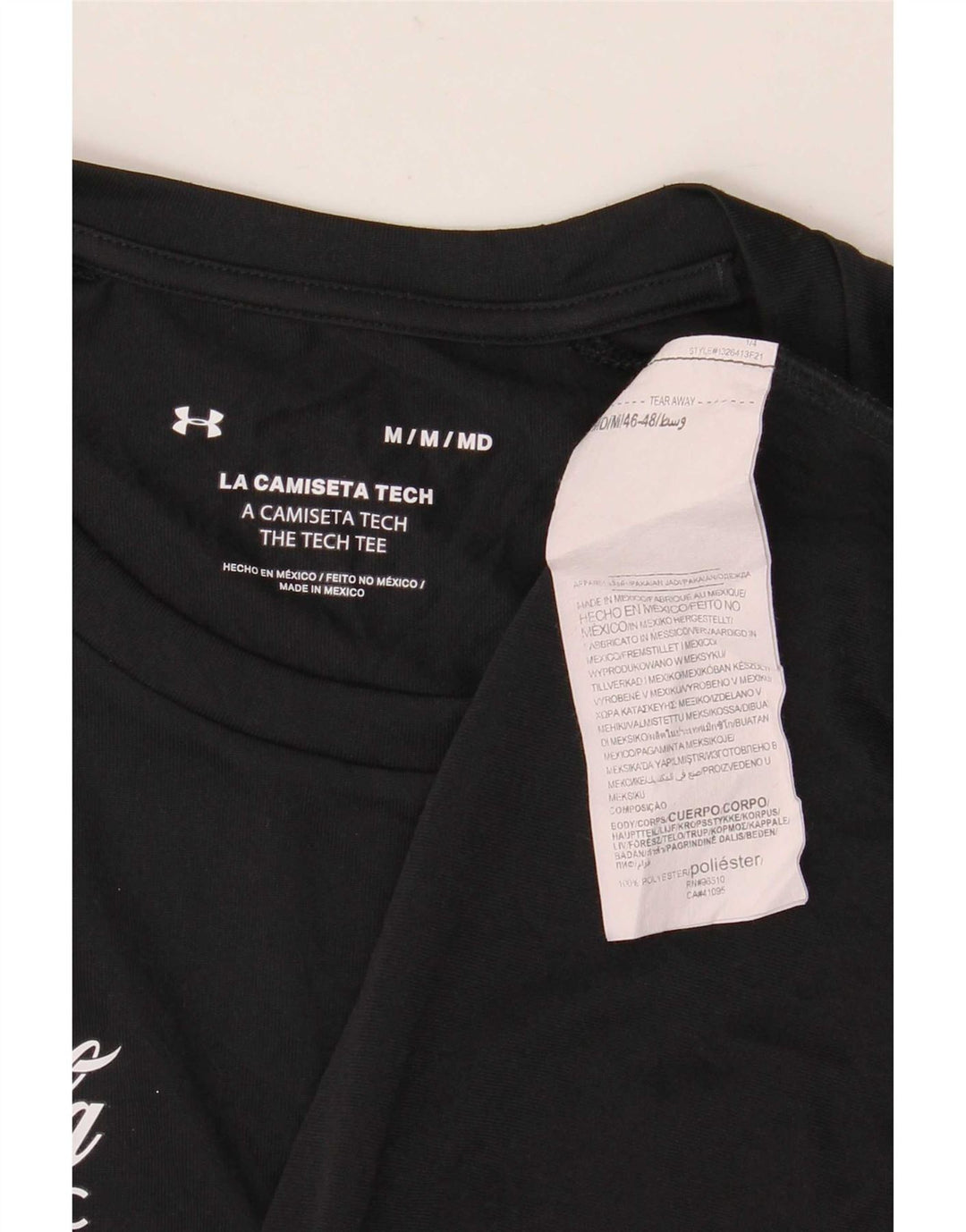 T-shirt grafica da uomo Under Armour Top in poliestere nero medio