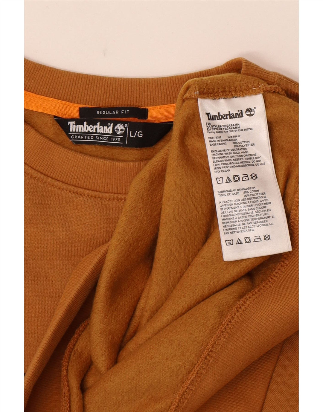 Timberland Felpa da uomo con vestibilità regolare grafica Maglione grande in cotone marrone