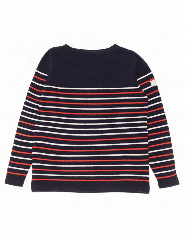 Joules Womens Crew Neck Jumper Sweater UK 14 Large Navy Blue Striped