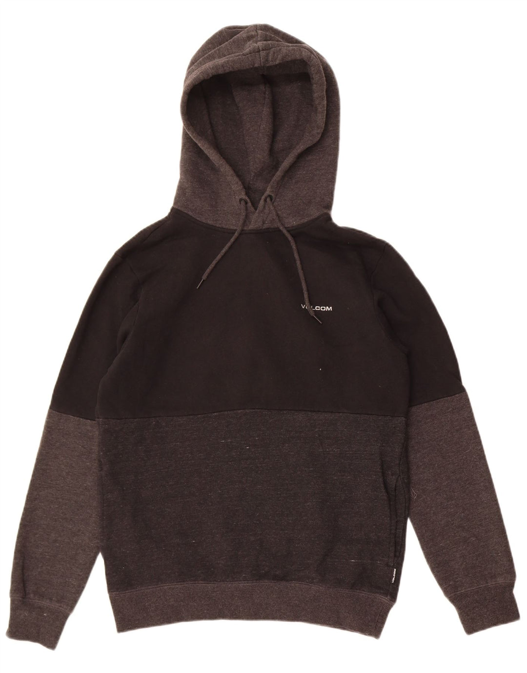 Felpa con cappuccio da uomo Volcom Small in cotone color block nero