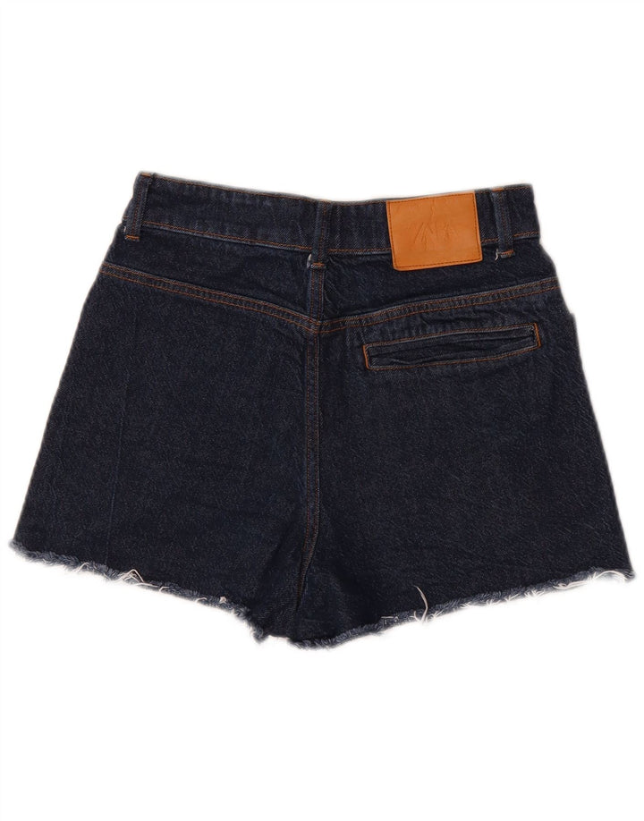 ZARA Womens Denim Shorts EU 38 Small W28  Navy Blue Cotton