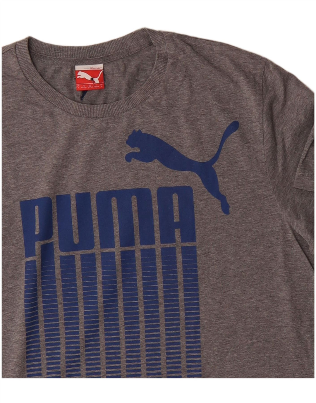 T-shirt grafica da uomo Puma grande in cotone grigio