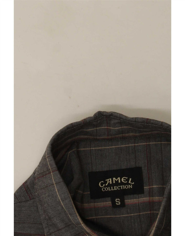 Camicia da uomo Camel Active piccola scozzese grigia