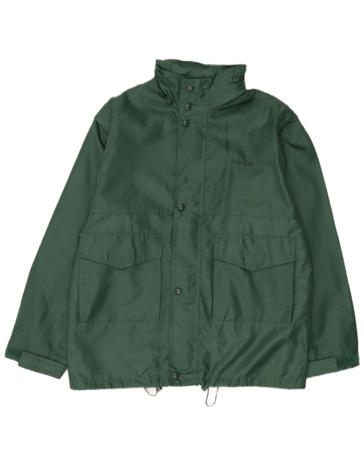 Giacca antipioggia da uomo Spalding vestibilità ampia con cappuccio UK 38 Poliammide verde medio