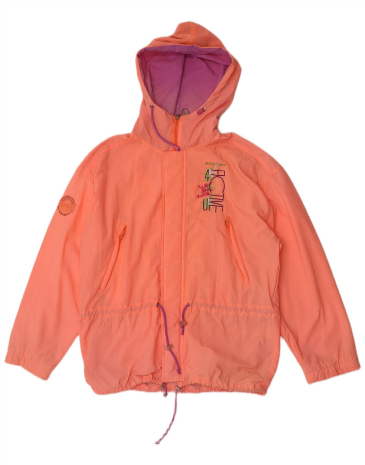 Giacca antipioggia con cappuccio grafica oversize da donna Diadora UK 14 Rosa medio