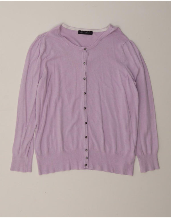 Maglione cardigan da donna Marks & Spencer UK 16 grande viscosa viola