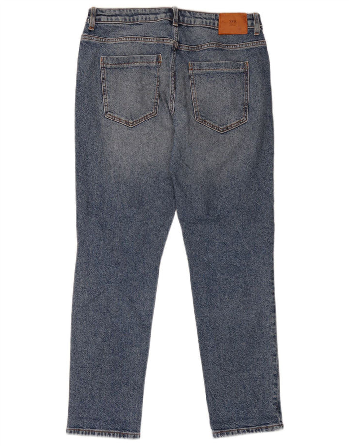 Jeans slim invecchiati da donna Zara EU 40 medio W30 L28 cotone blu