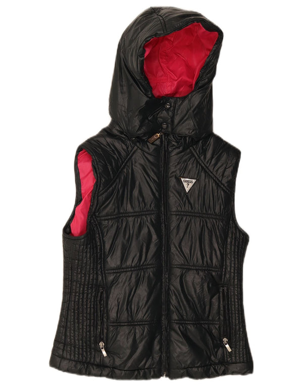 Gilet imbottito con cappuccio per bambina Guess 15-16 anni in nylon nero