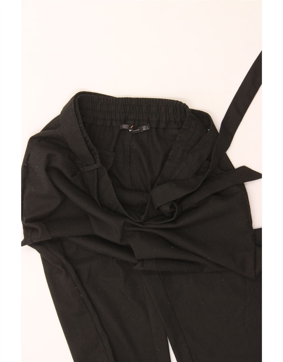 ZARA Womens Wide Leg Cropped Trousers Small W30 L25 Black Polyester Vintage Zara and Second-Hand Zara from Messina Hembry 
