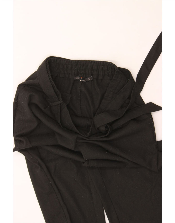 ZARA Womens Wide Leg Cropped Trousers Small W30 L25 Black Polyester Vintage Zara and Second-Hand Zara from Messina Hembry 