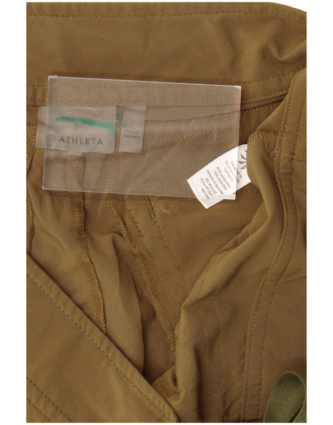 Pantaloncini cargo da donna ATHLETA US 8 Medium W34 Poliestere kaki