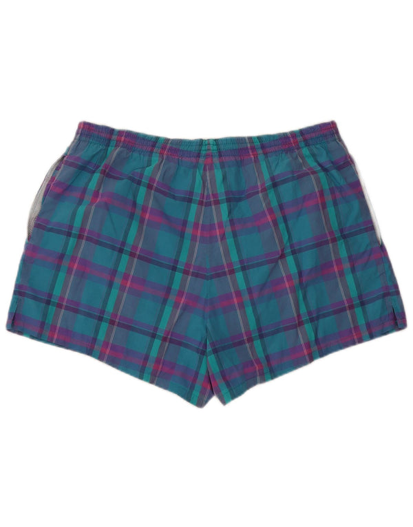 Pantaloncini da bagno da uomo Adidas Large W36 L3 turchese scozzese retrò