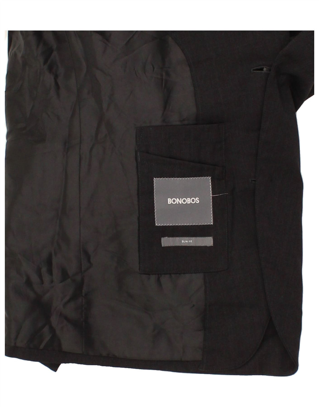 BONOBOS Mens Slim Fit 2 Button Blazer Jacket UK 40 Large Grey Wool Vintage BONOBOS and Second-Hand BONOBOS from Messina Hembry 