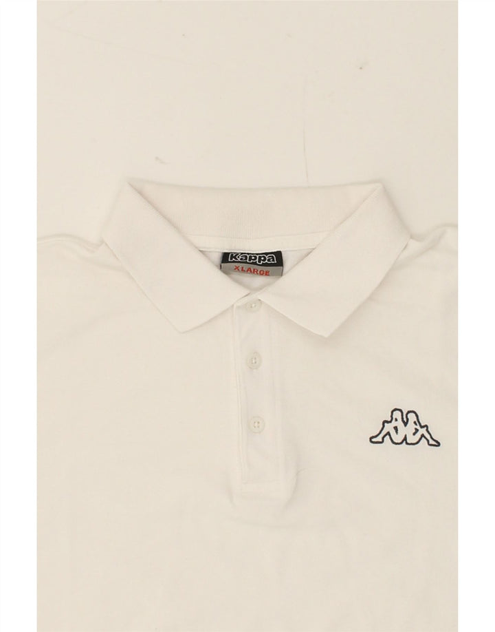 KAPPA Mens Polo Shirt XL White Cotton Vintage Kappa and Second-Hand Kappa from Messina Hembry 