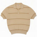 Polo da uomo vintage in poliacrilico a righe beige medio