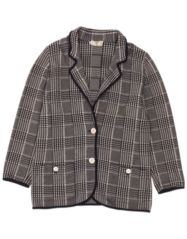 VALENTINO Giacca Donna Miss V Blazer IT 48 XL Pied De Poule Blu Navy