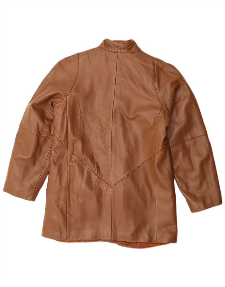 Giacca in pelle da donna vintage IT 42 in pelle marrone medio