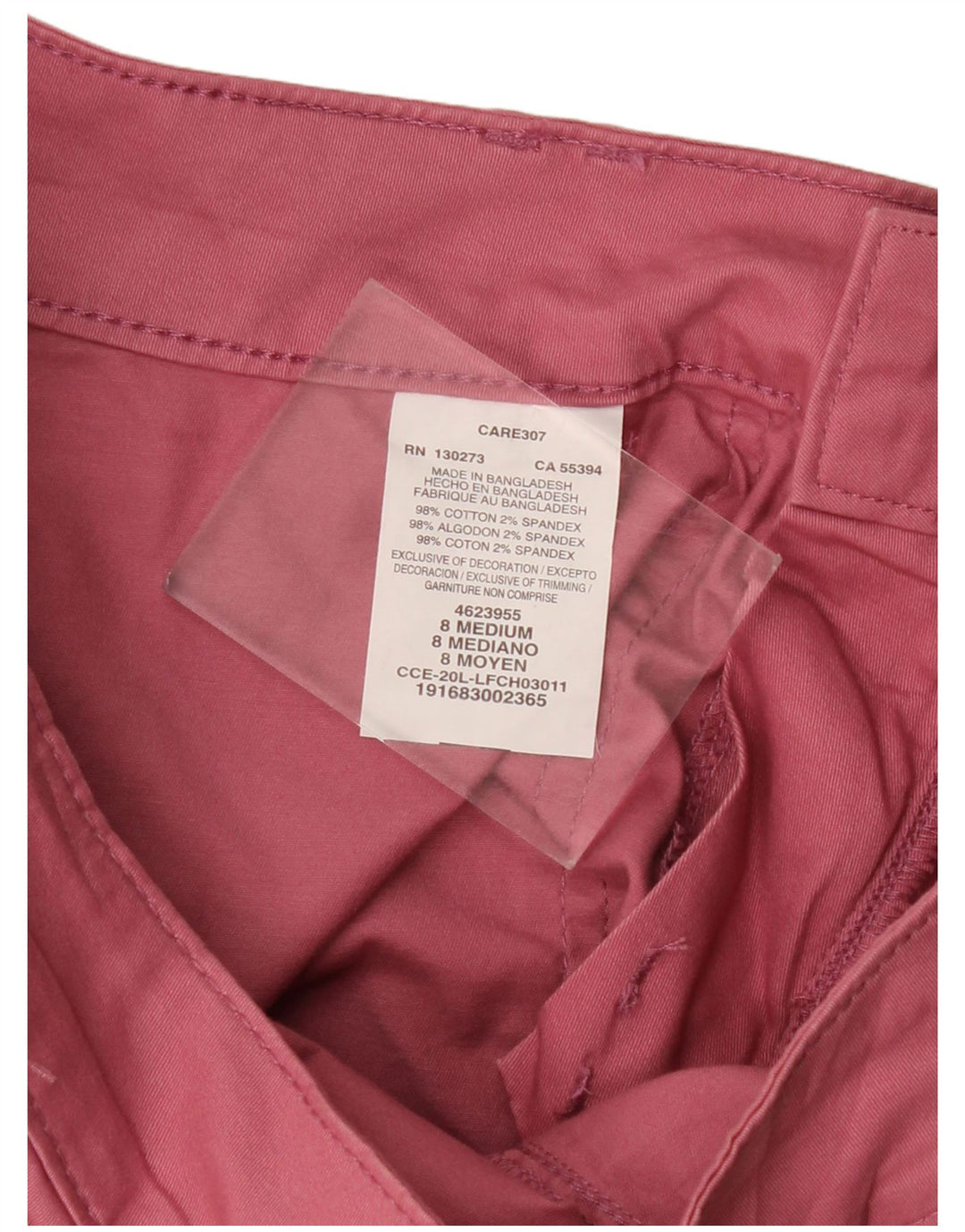 Pantaloncini chino da donna a vita media con vestibilità regolare LEE US 8 medi W30 in cotone rosa