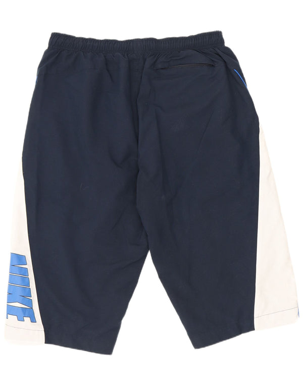 Pantaloncini sportivi Nike da uomo con grafica, grandi, blu navy, in poliestere color block
