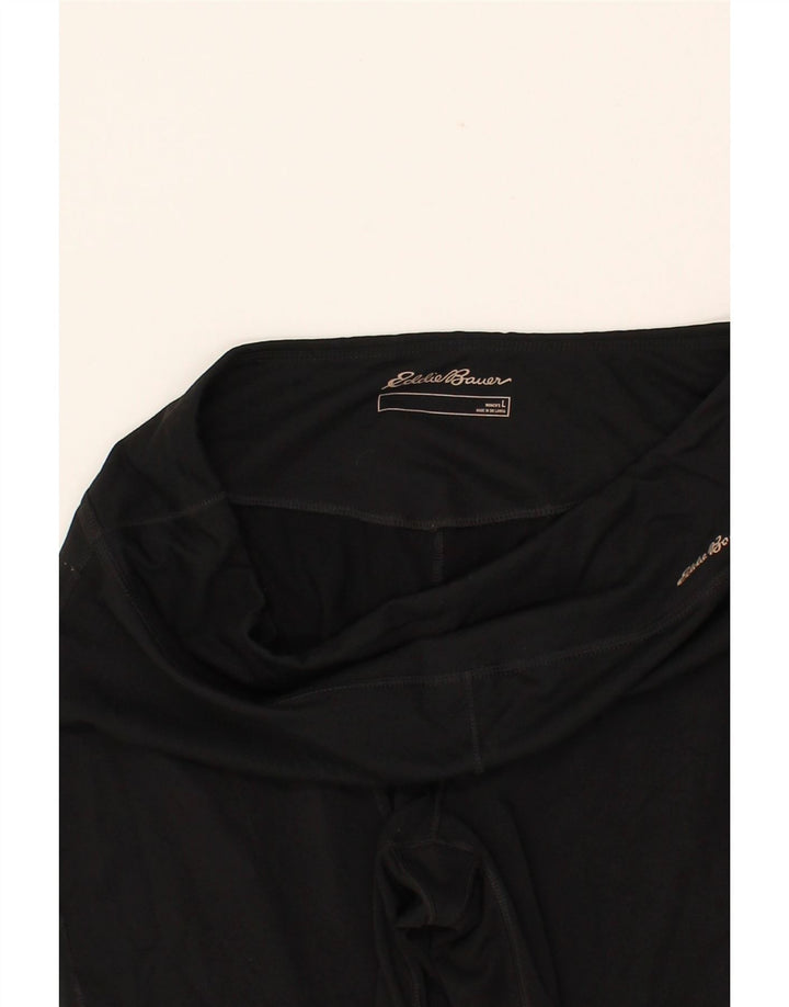 EDDIE BAUER Womens Capri Leggings UK 16 Large  Black Polyester Vintage Eddie Bauer and Second-Hand Eddie Bauer from Messina Hembry 