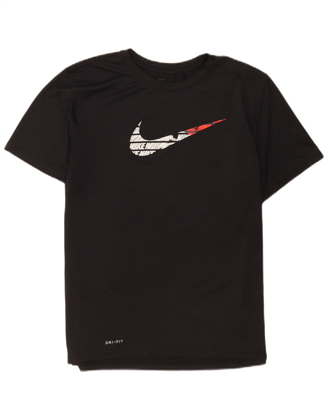 T-shirt grafica Nike Dri Fit Regular da donna UK 16 Large Nero Poliestere