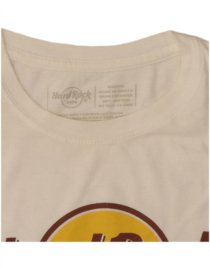 HARD ROCK CAFE T-shirt grafica da donna Florence Top UK 12 Medium White