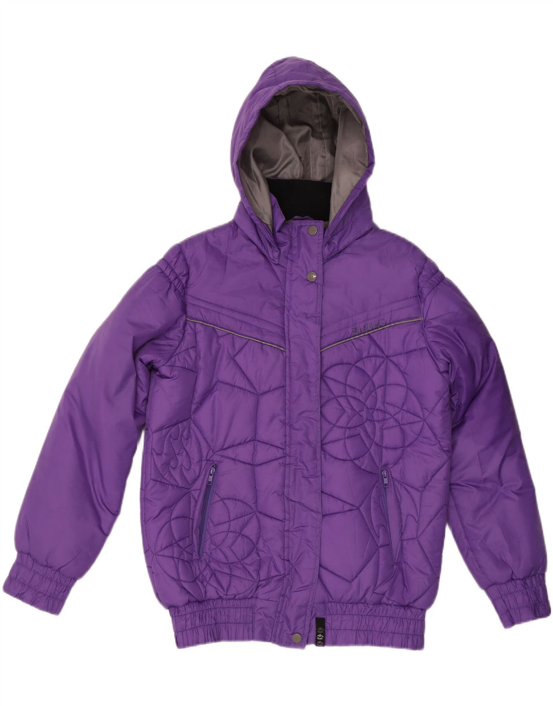 BILLABONG Womens Hooded Padded Jacket UK 14 Medium Purple Polyester