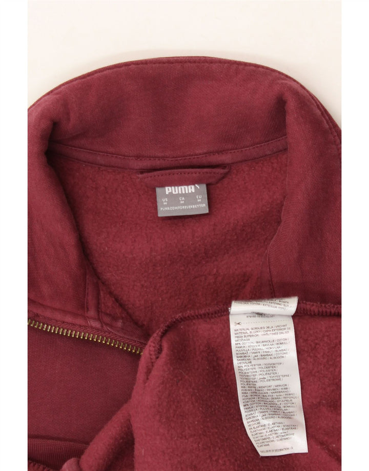PUMA Womens Graphic Tracksuit Top Jacket UK 14 Medium Burgundy Cotton Vintage Puma and Second-Hand Puma from Messina Hembry 