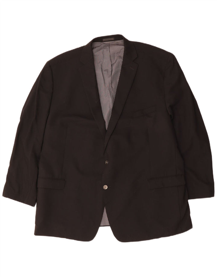 CALVIN KLEIN Giacca blazer a 2 bottoni da uomo IT 54 2XL Lana nera