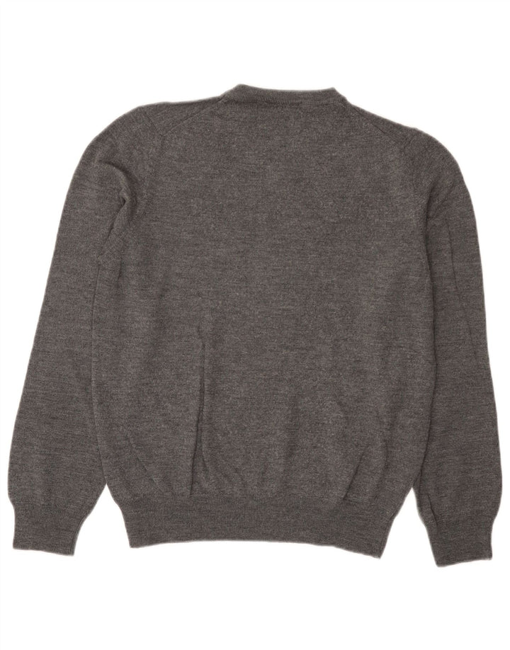 Maglione da uomo con scollo a V Marks & Spencer in lana merino grigio medio