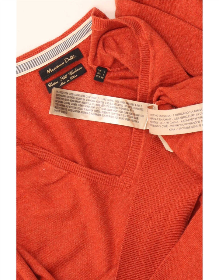 Maglione da uomo con scollo a V Massimo Dutti grande cotone rosso