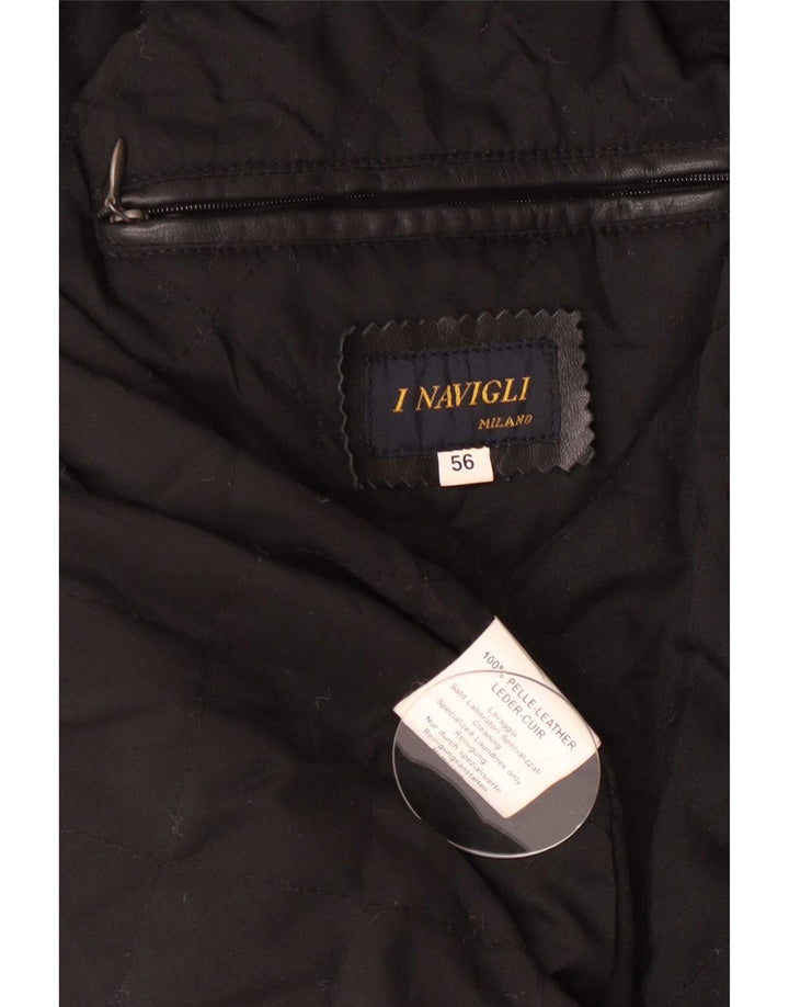 Giacca in Pelle Uomo I NAVIGLI IT 56 3XL Nera