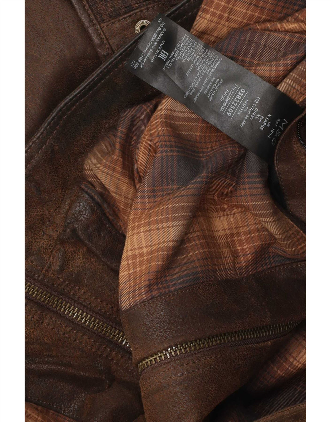 Giacca in pelle da uomo Marks & Spencer UK 42 XL in pelle marrone