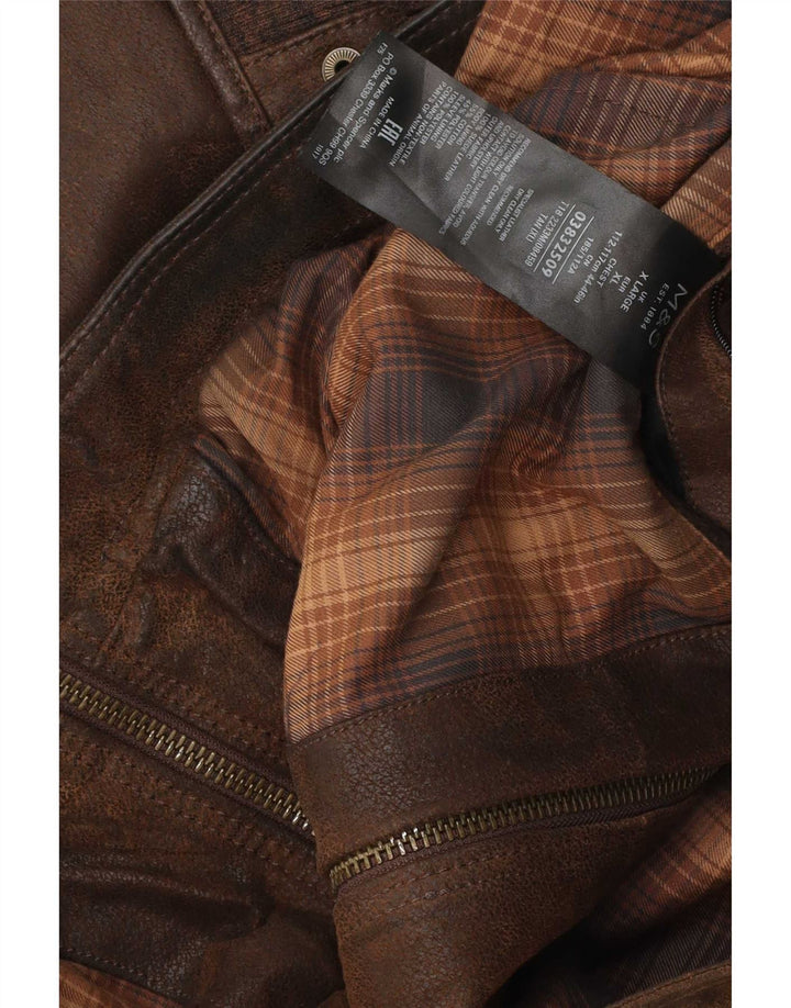 Giacca in pelle da uomo Marks & Spencer UK 42 XL in pelle marrone